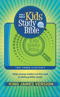 Biblia de Estudio Infantil KJV Flex Verde/Azul Imprimible (Piel genuina) - KJV Kids Study Bible Flex Green/Blue Imprintable (Genuine Leather)