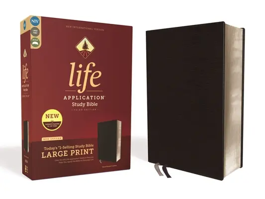 Niv, Biblia de estudio Aplicación de la Vida, Tercera edición, Letra grande, Piel aglomerada, Negro, Edición con letras rojas - Niv, Life Application Study Bible, Third Edition, Large Print, Bonded Leather, Black, Red Letter Edition