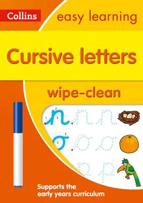 Libro de actividades de letras cursivas para niños de 3 a 5 años - Ideal para aprender en casa - Cursive Letters Age 3-5 Wipe Clean Activity Book - Ideal for Home Learning