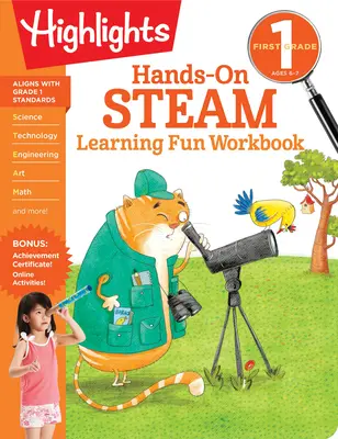 Cuaderno de trabajo de aprendizaje práctico de vapor de primer grado - First Grade Hands-On Steam Learning Fun Workbook