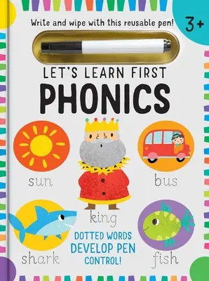 Aprendamos: First Phonics: (Habilidades tempranas de lectura, Cuaderno de trabajo de escritura de letras, Control del bolígrafo, Escribir y borrar) - Let's Learn: First Phonics: (Early Reading Skills, Letter Writing Workbook, Pen Control, Write and Wipe)