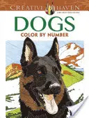 Creative Haven Perros Colorear por Número Libro para colorear - Creative Haven Dogs Color by Number Coloring Book