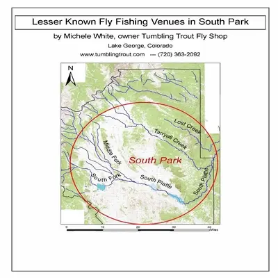 Lugares de pesca con mosca menos conocidos en South Park, Colorado: Todos los accesos públicos de la cuenca de South Park fuera del arroyo Dream y el cañón Eleven Mile. - Lesser Known Fly Fishing Venues in South Park, Colorado: Every Public Access in South Park Basin outside of the Dream Stream and Eleven Mile Canyon