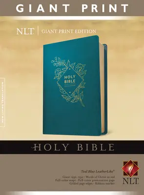 Santa Biblia, Letra Grande NLT (Letra Roja, Símil Piel, Azul Turquesa) - Holy Bible, Giant Print NLT (Red Letter, Leatherlike, Teal Blue)