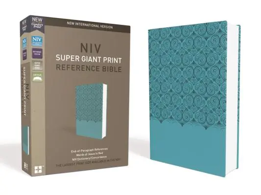NVI, Biblia de referencia con letra supergigante, imitación piel, azul, edición con letras rojas - NIV, Super Giant Print Reference Bible, Imitation Leather, Blue, Red Letter Edition