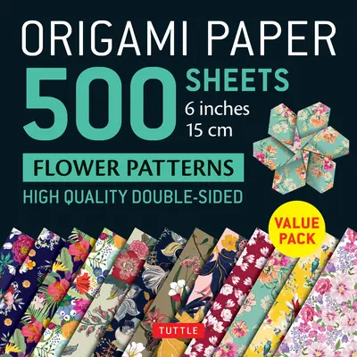 Papel origami 500 hojas motivos florales 6 (15 CM): Tuttle Origami Paper: Hojas de origami de alta calidad impresas por las dos caras con 12 diseños diferentes ( - Origami Paper 500 Sheets Flower Patterns 6 (15 CM): Tuttle Origami Paper: High-Quality Double-Sided Origami Sheets Printed with 12 Different Patterns