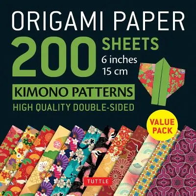 Papel Origami 200 Hojas Kimono Patrones 6 (15 CM): Tuttle Origami Paper: Hojas de origami de alta calidad impresas por las dos caras con 12 patrones (Instructi - Origami Paper 200 Sheets Kimono Patterns 6 (15 CM): Tuttle Origami Paper: High-Quality Double-Sided Origami Sheets Printed with 12 Patterns (Instructi