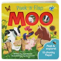 Moo - Peek a Flap Libro de cartón para niños - Moo - Peek a Flap Children's Board Book