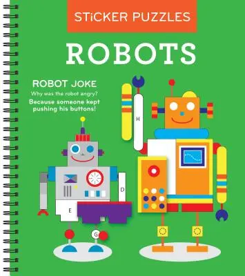 Juegos de ingenio - Pegatina por letras: Robots (Puzzles de pegatinas - Libro de actividades para niños) - Brain Games - Sticker by Letter: Robots (Sticker Puzzles - Kids Activity Book)