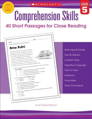 Habilidades de comprensión: 40 Short Passages for Close Reading: Grado 5 - Comprehension Skills: 40 Short Passages for Close Reading: Grade 5