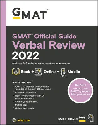 GMAT Official Guide Verbal Review 2022: Libro + Banco de preguntas en línea - GMAT Official Guide Verbal Review 2022: Book + Online Question Bank