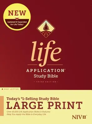 Biblia de Estudio de Aplicación de la Vida NVI, Tercera Edición, Letra Grande (Letra Roja, Tapa Dura) - NIV Life Application Study Bible, Third Edition, Large Print (Red Letter, Hardcover)