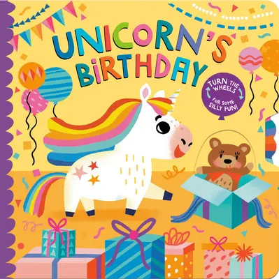 El cumpleaños de Unicornio: ¡Gira las ruedas para divertirte! - Unicorn's Birthday: Turn the Wheels for Some Silly Fun!