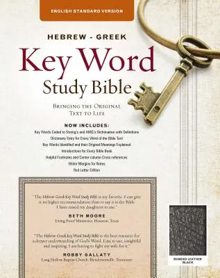 Biblia de estudio de las palabras clave en hebreo y griego: Edición ESV, cuero negro - The Hebrew-Greek Key Word Study Bible: ESV Edition, Black Bonded Leather