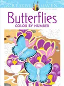 Creative Haven Mariposas Colorear por Número Libro para colorear - Creative Haven Butterflies Color by Number Coloring Book