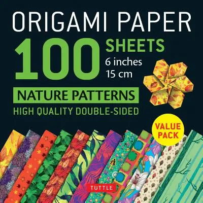 Origami Paper 100 Sheets Nature Patterns 6 (15 CM): Tuttle Origami Paper: Hojas de origami de alta calidad impresas con 12 diseños diferentes (Instrucciones - Origami Paper 100 Sheets Nature Patterns 6 (15 CM): Tuttle Origami Paper: High-Quality Origami Sheets Printed with 12 Different Designs (Instructions