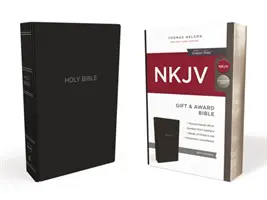 NKJV, Biblia para Regalos y Premios, Leather-Look, Negra, Edición Letra Roja - NKJV, Gift and Award Bible, Leather-Look, Black, Red Letter Edition