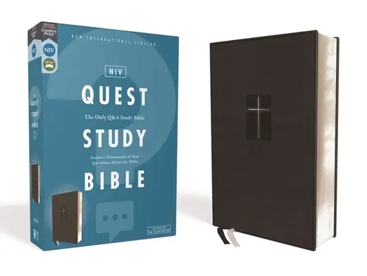 Niv, Biblia de estudio Quest, Piel suave, Negro, Impresión cómoda: La unica Biblia de estudio Q y A - Niv, Quest Study Bible, Leathersoft, Black, Comfort Print: The Only Q and A Study Bible