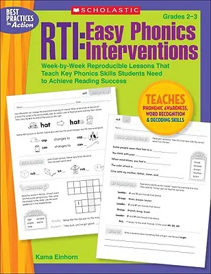 Rti: Easy Phonics Interventions: Lecciones reproducibles semana a semana que enseñan las habilidades fonéticas clave que los estudiantes necesitan para lograr el éxito en la lectura. - Rti: Easy Phonics Interventions: Week-By-Week Reproducible Lessons That Teach Key Phonics Skills Students Need to Achieve Reading Success