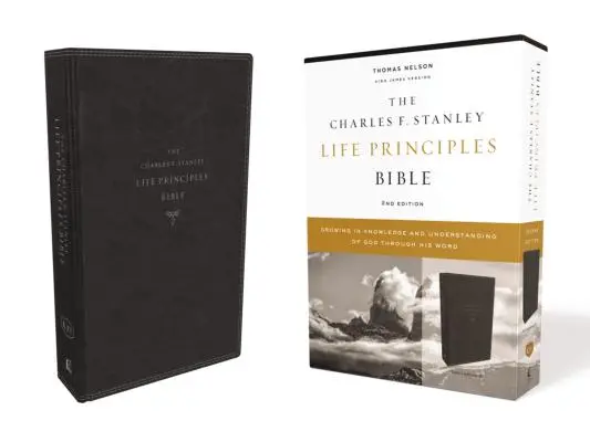 Kjv, Charles F. Stanley Biblia de los Principios de la Vida, 2ª Edición, Piel suave, Negra, Impresión cómoda: Creciendo en el conocimiento y entendimiento de Dios a través de la Biblia. - Kjv, Charles F. Stanley Life Principles Bible, 2nd Edition, Leathersoft, Black, Comfort Print: Growing in Knowledge and Understanding of God Through H