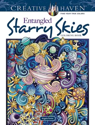 Creative Haven Libro para colorear Cielos estrellados enredados - Creative Haven Entangled Starry Skies Coloring Book