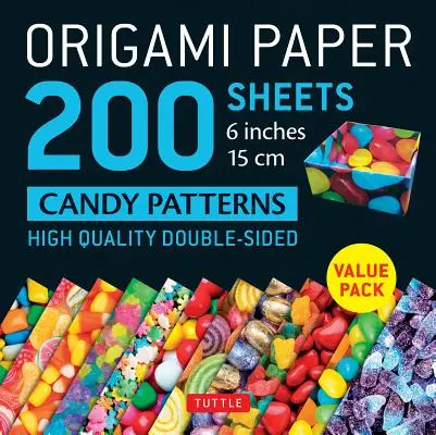 Papel Origami 200 Hojas Dibujos Dulces 6 (15 CM): Papel Origami Tuttle: Hojas de origami de alta calidad impresas por las dos caras con 12 diseños diferentes (I - Origami Paper 200 Sheets Candy Patterns 6 (15 CM): Tuttle Origami Paper: High-Quality Double Sided Origami Sheets Printed with 12 Different Designs (I