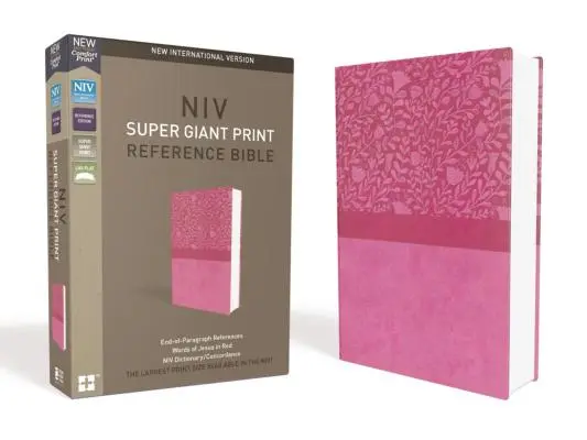 NVI, Biblia de consulta con impresión supergigante, impresión gigante, imitación de piel, rosa, edición con letras rojas - NIV, Super Giant Print Reference Bible, Giant Print, Imitation Leather, Pink, Red Letter Edition