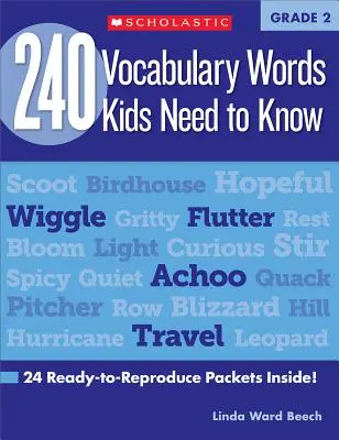 240 palabras de vocabulario que los niños necesitan saber: Grado 2: ¡24 paquetes listos para reproducir! - 240 Vocabulary Words Kids Need to Know: Grade 2: 24 Ready-To-Reproduce Packets Inside!