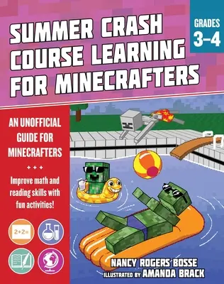 Curso acelerado de aprendizaje de verano para Minecrafters: Grados 3-4: Mejora las habilidades básicas con actividades divertidas - Summer Learning Crash Course for Minecrafters: Grades 3-4: Improve Core Subject Skills with Fun Activities