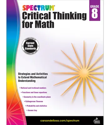 Spectrum Pensamiento Crítico para Matemáticas, Grado 8 - Spectrum Critical Thinking for Math, Grade 8