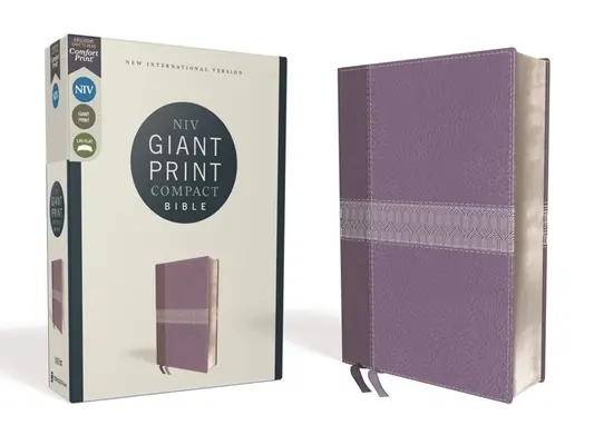 Niv, Biblia compacta con impresión gigante, cuero suave, púrpura, edición con letras rojas, impresión cómoda - Niv, Giant Print Compact Bible, Leathersoft, Purple, Red Letter Edition, Comfort Print