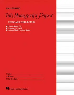 Guitar Tablature Manuscript Paper - Wire-Bound: Papel Manuscrito - Guitar Tablature Manuscript Paper - Wire-Bound: Manuscript Paper