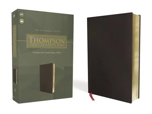 Esv, Biblia Thompson de consulta encadenada, cuero regenerado, negro, letra roja - Esv, Thompson Chain-Reference Bible, Bonded Leather, Black, Red Letter