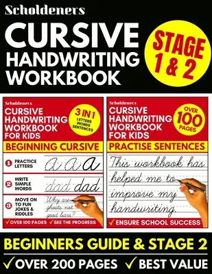 Manual de escritura cursiva: Set de libros 2 en 1 para niños (Cursiva para principiantes / Libro para practicar la escritura cursiva) - Cursive Handwriting Workbook: 2-in-1 Book Set For Kids (Cursive for Beginners / Cursive Writing Practice Book)