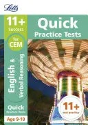 Letts 11+ Success - 11+ Pruebas de Práctica Rápida de Razonamiento Verbal: Para los exámenes Cem: Edad 9-10 - Letts 11+ Success - 11+ Verbal Reasoning Quick Practice Tests: For the Cem Tests: Age 9-10