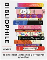 Notas de bibliófilo: 20 Notecards & Envelopes (Notecards para bibliófilos, Notecards ilustradas, Papelería) - Bibliophile Notes: 20 Different Notecards & Envelopes (Notecards for Book Lovers, Illustrated Notecards, Stationery)