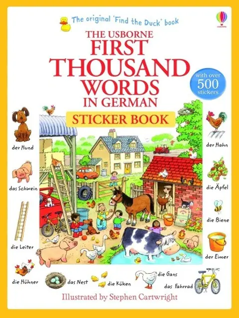 Libro de pegatinas de las primeras mil palabras en alemán - First Thousand Words in German Sticker Book