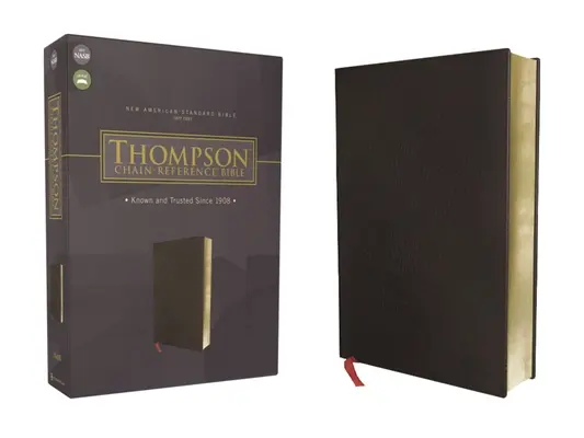 Nasb, Biblia de consulta encadenada Thompson, Piel engrasada, Negra, Letra roja, Texto 1977 - Nasb, Thompson Chain-Reference Bible, Bonded Leather, Black, Red Letter, 1977 Text