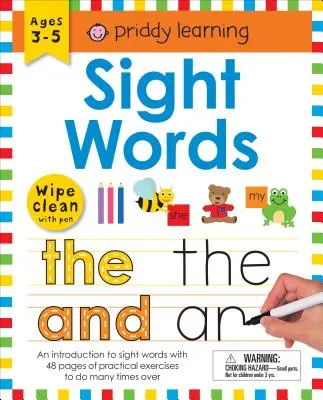 Libro de ejercicios para limpiar: Sight Words (encuadernado en espiral): Edades 4-7; Wipe-Clean con Bolígrafo y Fichas - Wipe Clean Workbook: Sight Words (Enclosed Spiral Binding): Ages 4-7; Wipe-Clean with Pen & Flash Cards