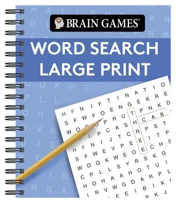 Juegos de ingenio - Sopa de letras en letra grande (azul) - Brain Games - Word Search Large Print (Blue)