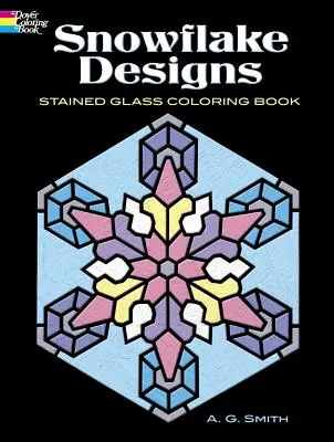 Libro para colorear de Vidrieras con diseños de copos de nieve - Snowflake Designs Stained Glass Coloring Book