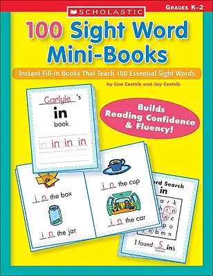 100 minilibros de palabras a la vista: Minilibros para rellenar al instante que enseñan 100 palabras visuales esenciales - 100 Sight Word Mini-Books: Instant Fill-In Mini-Books That Teach 100 Essential Sight Words