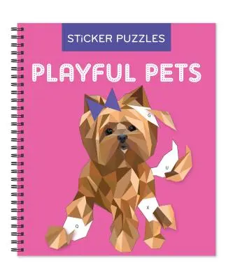 Juegos de ingenio - Pegatina por letra: Mascotas juguetonas (Puzzles de pegatinas - Libro de actividades para niños) - Brain Games - Sticker by Letter: Playful Pets (Sticker Puzzles - Kids Activity Book)