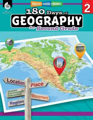 180 días de geografía para segundo grado: Practicar, evaluar, diagnosticar - 180 Days of Geography for Second Grade: Practice, Assess, Diagnose