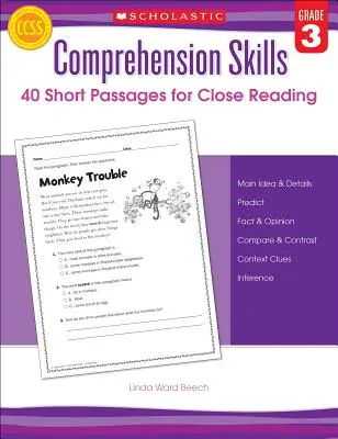 Habilidades de comprensión: 40 Short Passages for Close Reading: Grado 3 - Comprehension Skills: 40 Short Passages for Close Reading: Grade 3