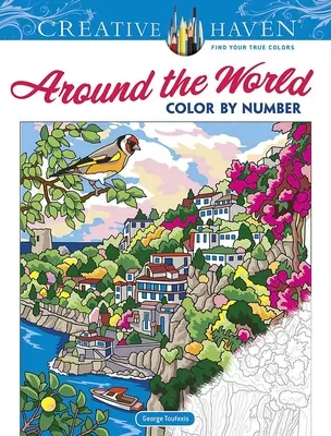 Creative Haven Alrededor del Mundo Colorear por Número - Creative Haven Around the World Color by Number