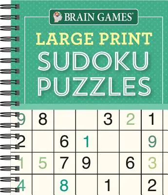 Juegos de ingenio - Sudokus en letra grande (verde) - Brain Games - Large Print Sudoku Puzzles (Green)