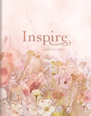 Biblia católica Inspire NLT en letra grande (símil piel, Campos rosas con oro rosa): La Biblia para colorear y diario creativo - Inspire Catholic Bible NLT Large Print (Leatherlike, Pink Fields with Rose Gold): The Bible for Coloring & Creative Journaling