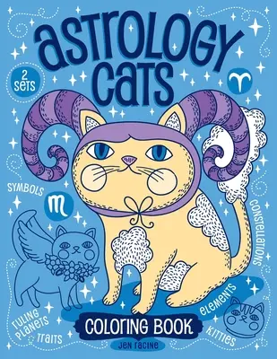 Libro para colorear de gatos astrológicos - Astrology Cats Coloring Book