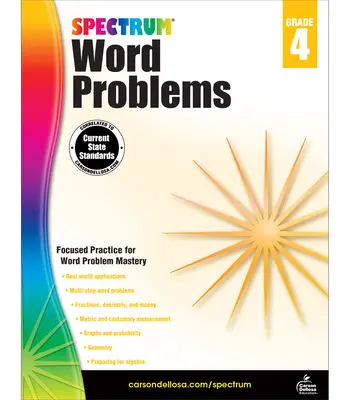 Spectrum Problemas de palabras, 4º curso - Spectrum Word Problems, Grade 4